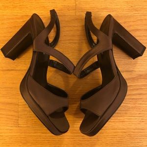 NWT Dark Purple Strappy Heels